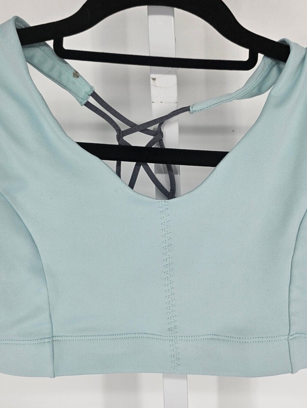 C9 by Champion Womens Sz S High Impact Sports Bra Light Blue Strappy Back